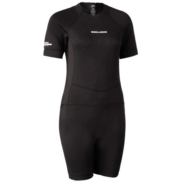 Sea-Doo 2MM Ladies Shorty Wetsuit, black neoprene riding gear for women.