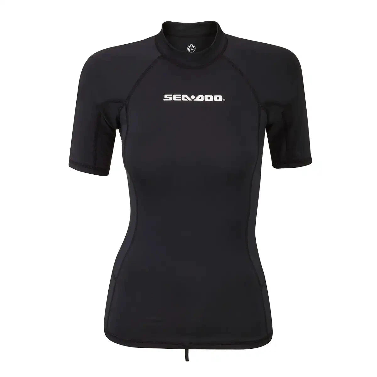 Sea-Doo women's signature short-sleeve rashguard, black with Sea-Doo logo