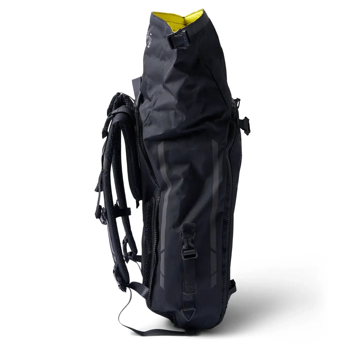 Sea-Doo LinQ Urban Bag, black vehicle organizer with yellow interior, OEM LinQ accessory