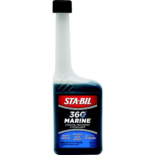 Sta-Bil 360 Marine ethanol treatment bottle, blue liquid, watercraft fuel systems