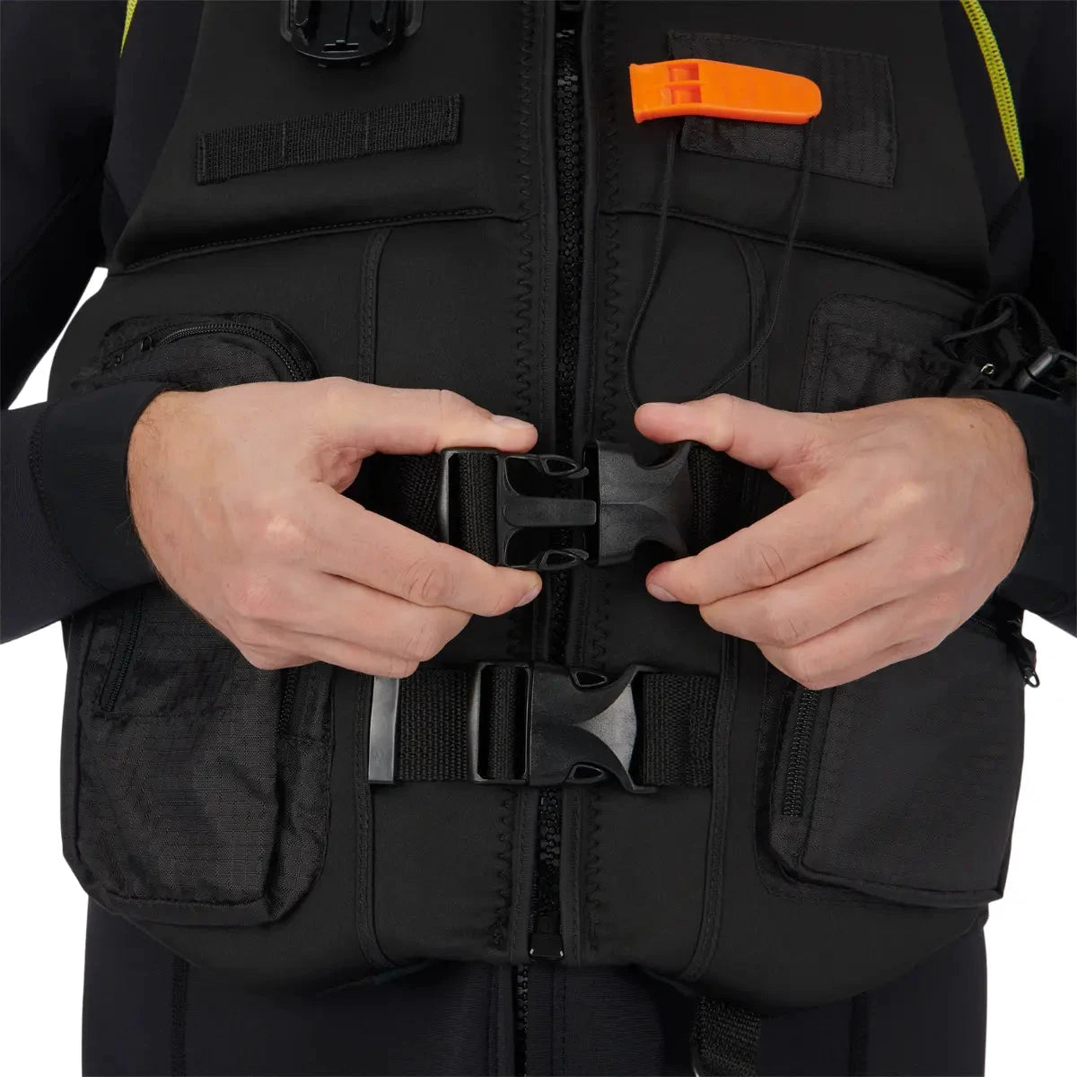 Sea-Doo Explorer Airflow PFD life vest, black with quick-release buckles