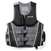 Sea-Doo Wave Grip PFD Life Jacket, unisex black with gray panels and adjustable straps.