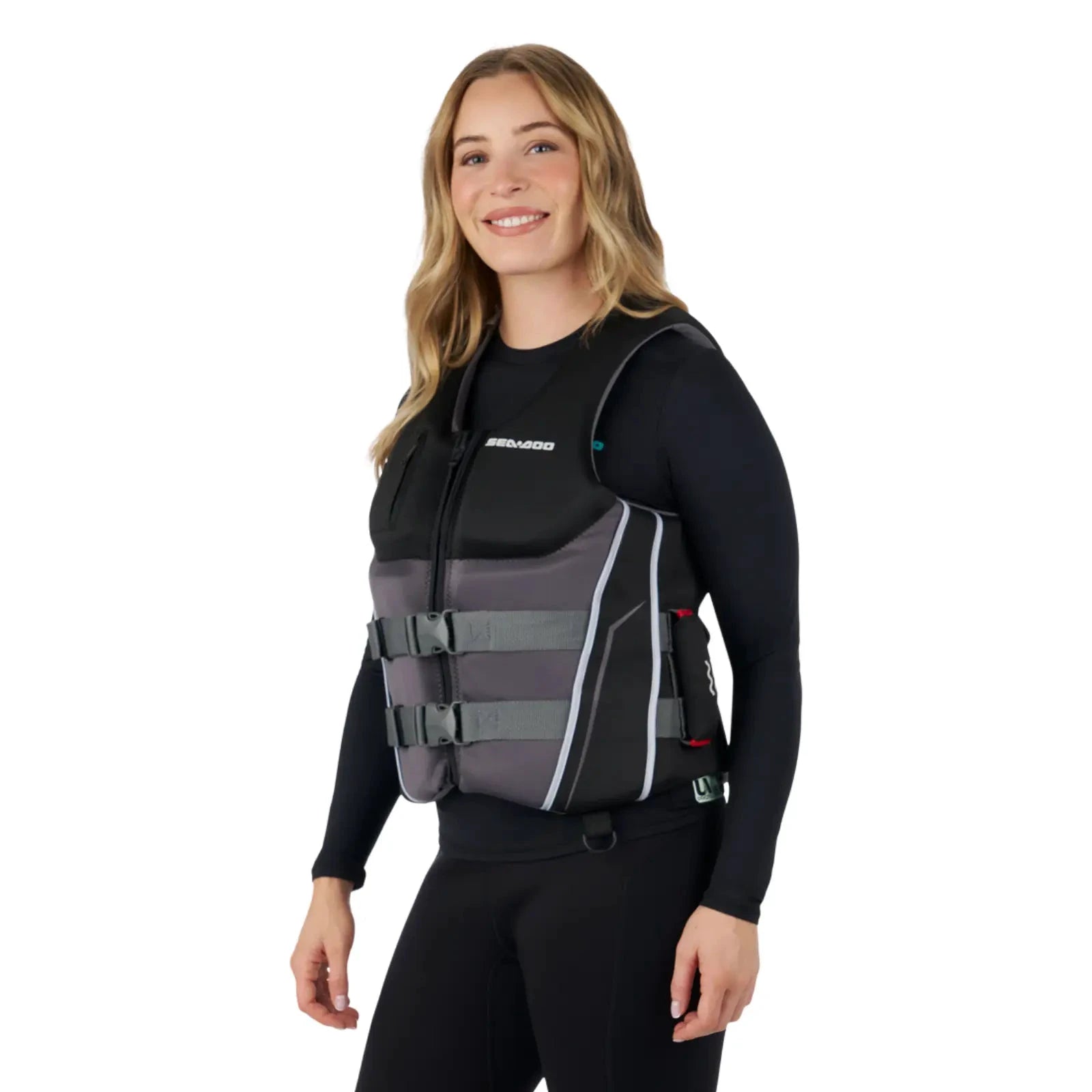 Sea-Doo Wave Grip PFD Life Jacket, unisex, black with gray panels