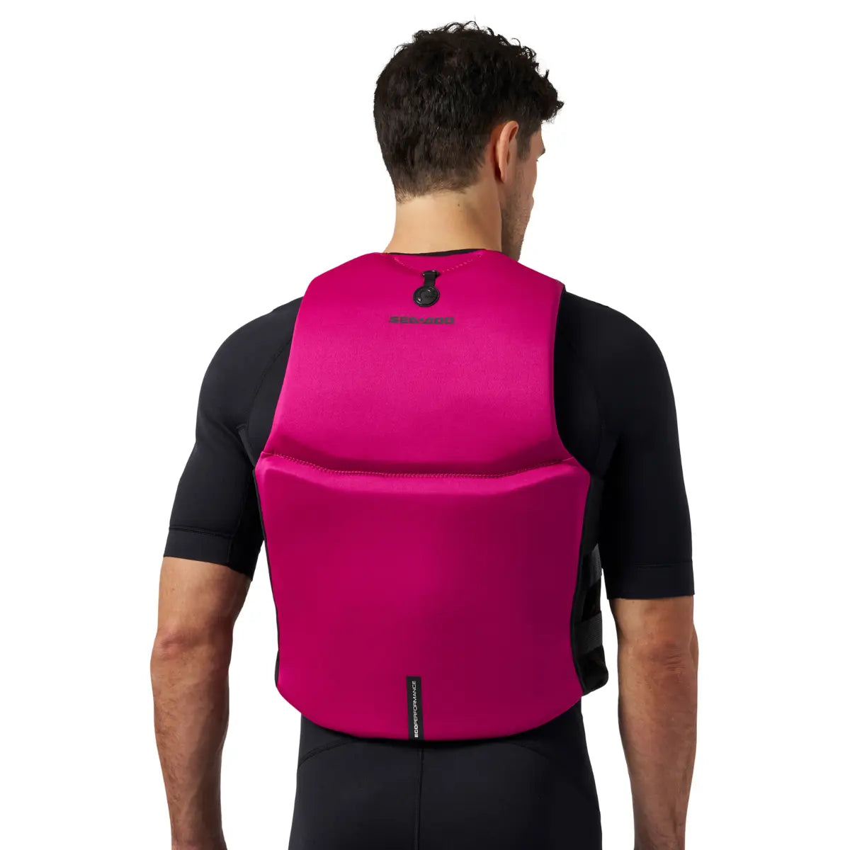 Sea-Doo Wave Life Jacket/PFD in pink, back view with visible Sea-Doo logo.