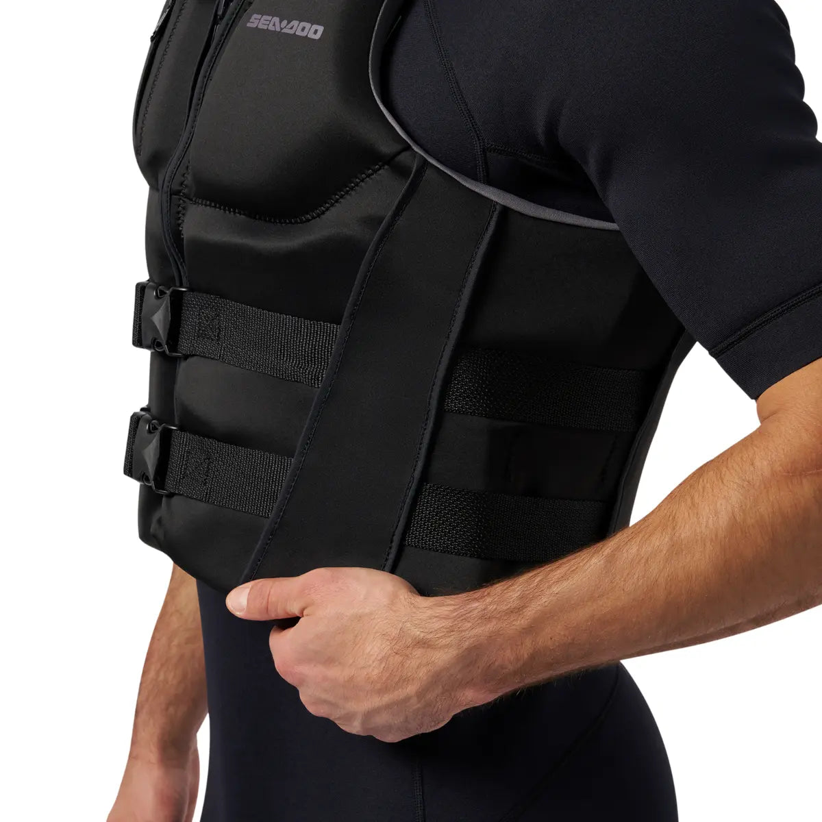 Sea-Doo Wave life jacket PFD in black with adjustable straps