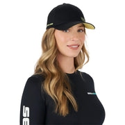 Sea-Doo Wave Signature Cap, black baseball cap with yellow Sea-Doo logo on the side; light-yellow under-brim.