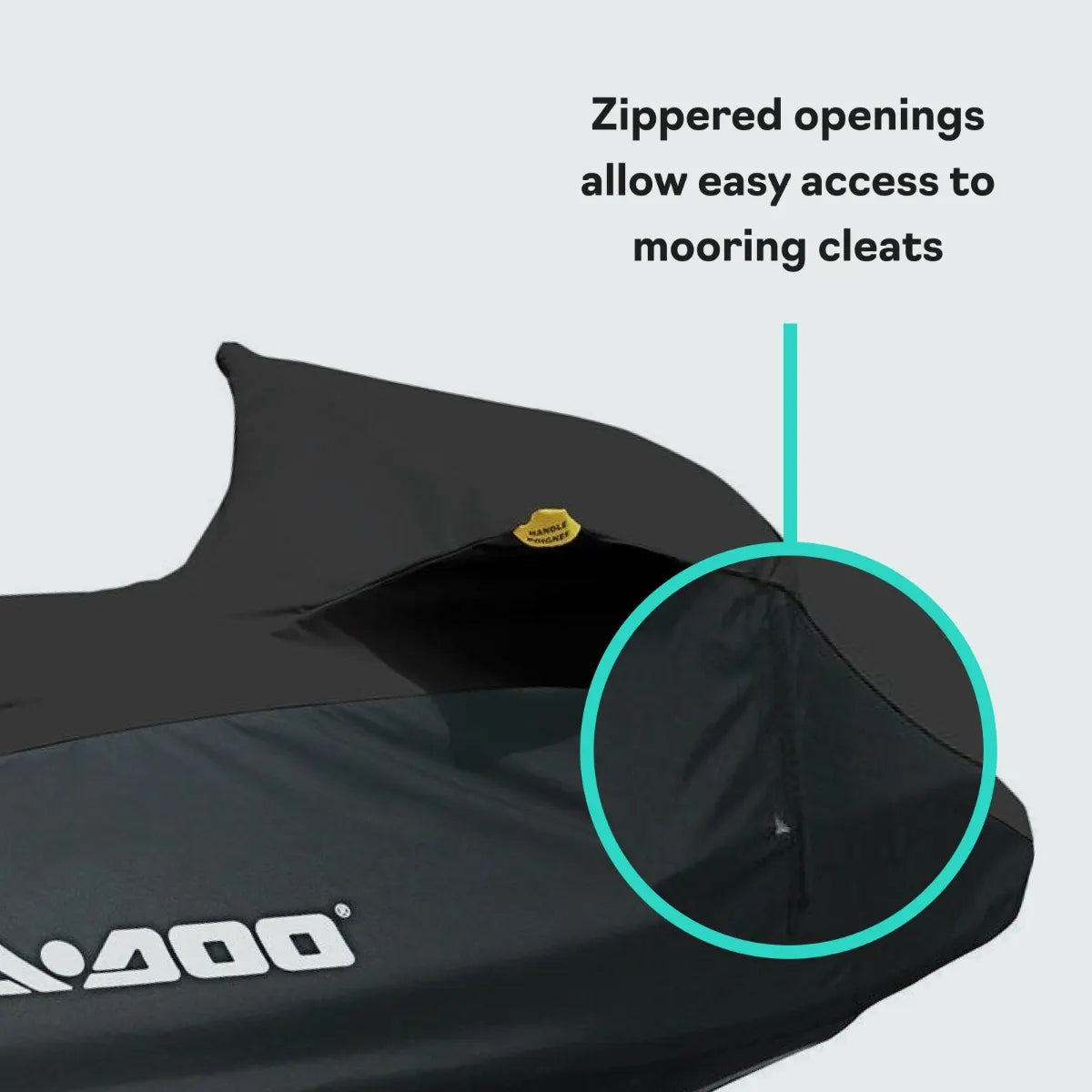 Sea-Doo PWC Cover for GTX/RXT/Wake (2010–2017), OEM BRP black fabric with zippered access openings