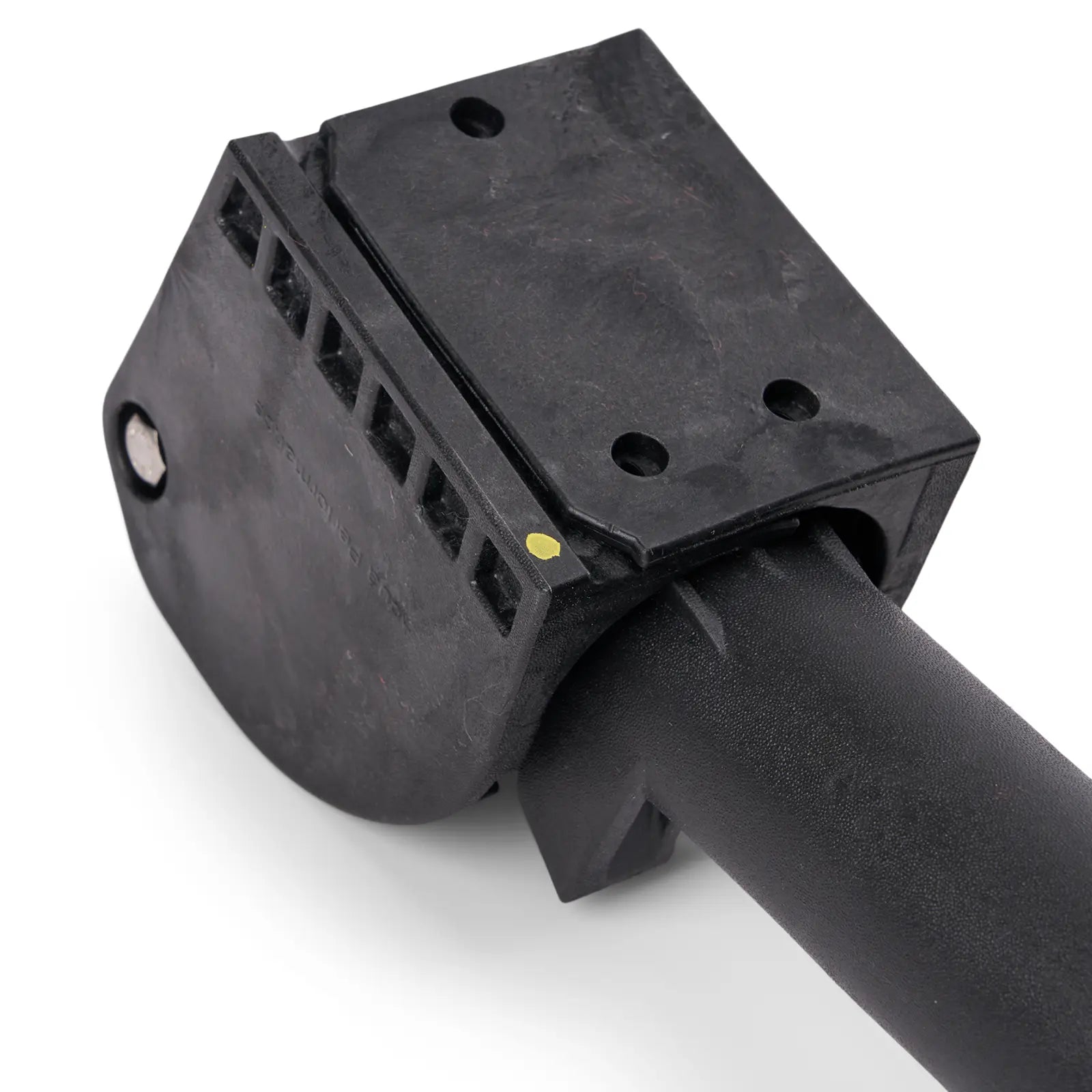 Sea-Doo boarding ladder component in black plastic with mounting block and bracket