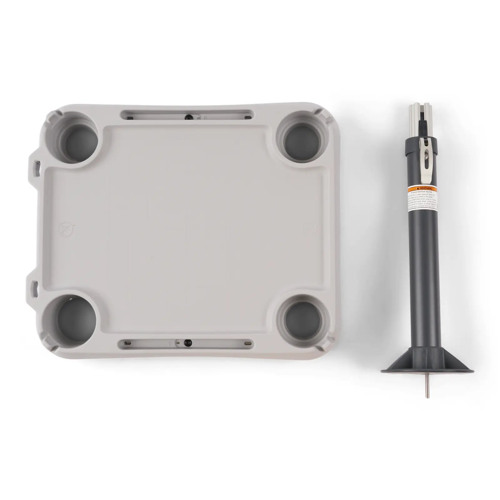 Sea-Doo Switch Adjustable Table base plate with gray pedestal leg