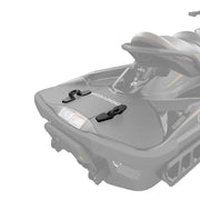 Sea-Doo LinQ Base Installation Kit; two black mounting bases on gray watercraft deck.