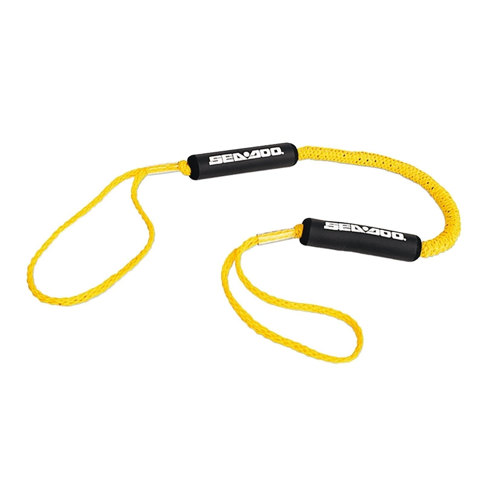 Sea-Doo Dock Tie, 4 ft yellow docking rope with black logo grips
