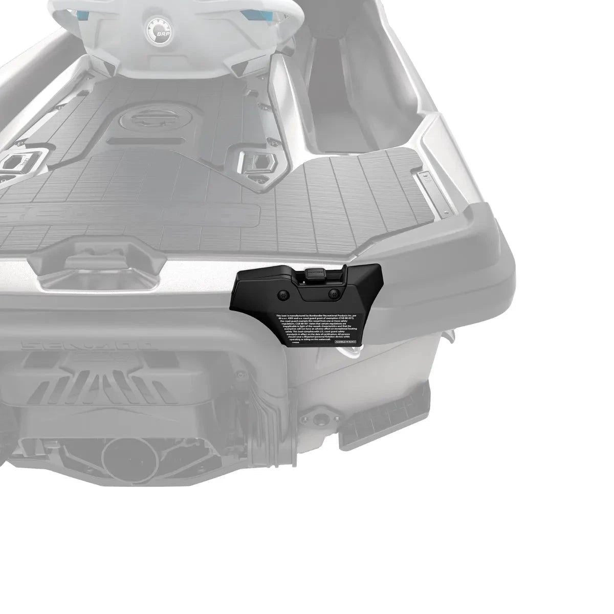 Sea-Doo Speed Tie docking accessory, black, BRP Sea-Doo, mounted on the rear of a PWC