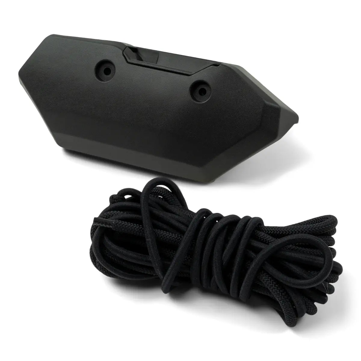 Sea-Doo Speed Tie dock cleat set; black plastic cleat with coiled black rope (2-piece)