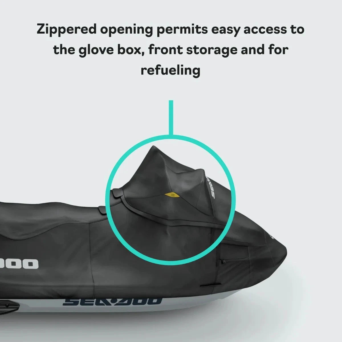 Sea-Doo PWC Cover for Fish Pro Trophy & Fish Pro Sport; OEM BRP black watercraft storage cover.