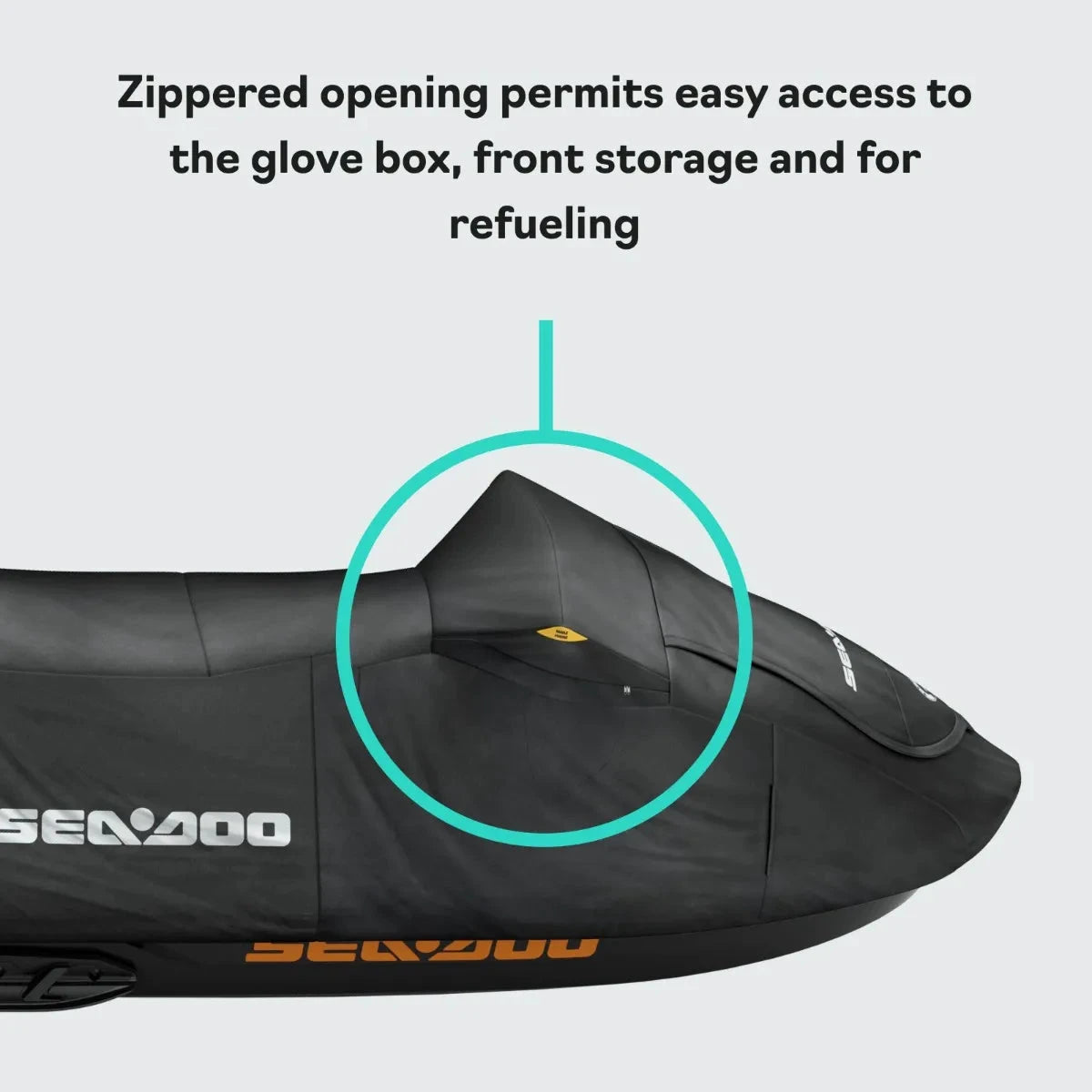 Sea-Doo PWC Cover for GTI & GTR (2020–2026), black OEM watercraft storage cover by BRP