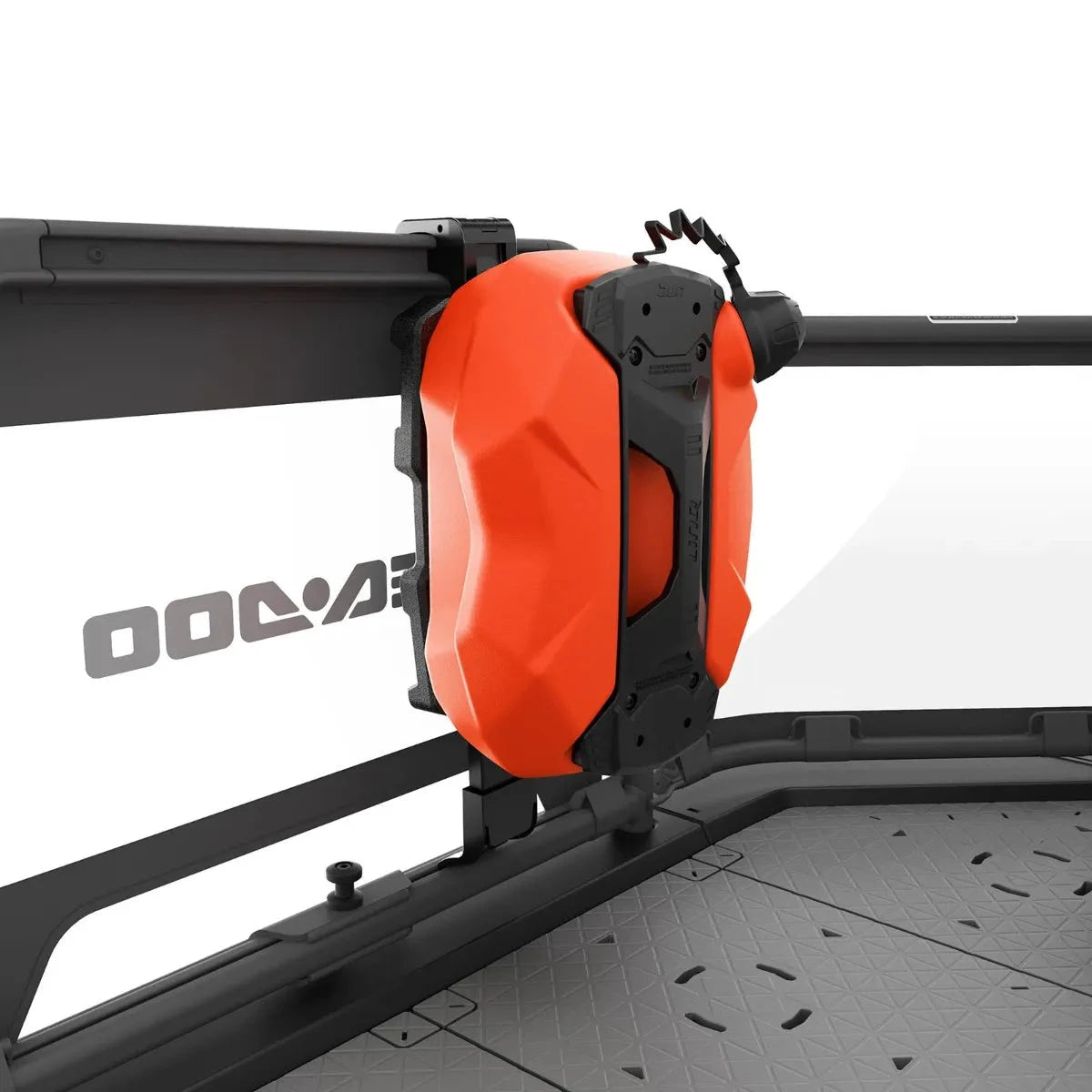 Sea-Doo Switch LinQ Vertical Support orange watercraft care accessory mounted on the Switch rail system