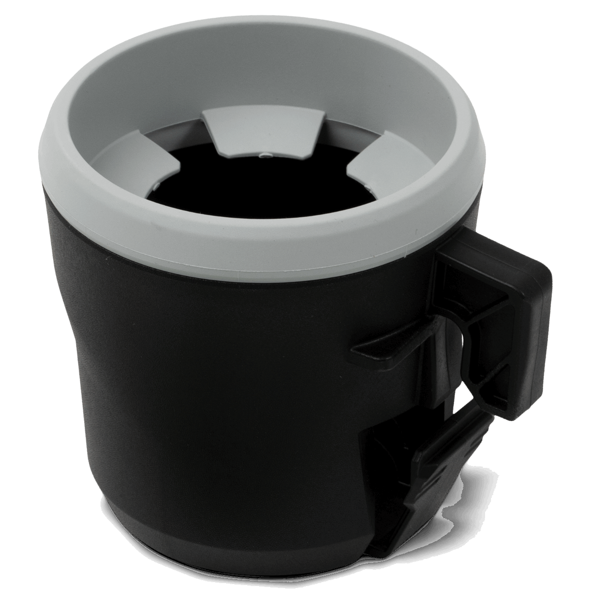 Sea-Doo LinQ Cup Holder for PWC, black housing with gray rim and clamp