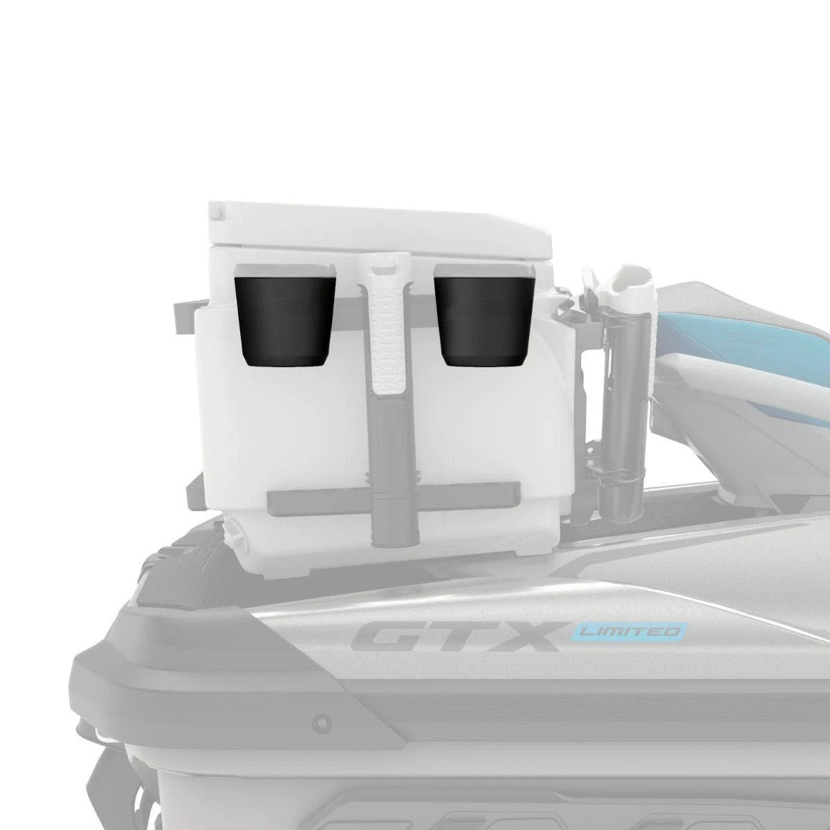 Sea-Doo LinQ Cup Holder, white with dual black cup slots for PWC
