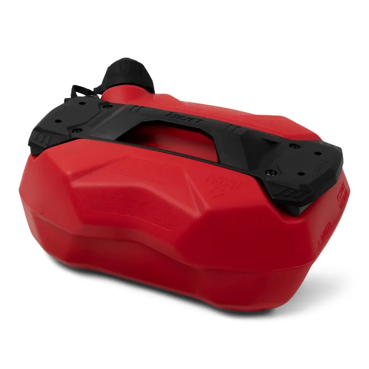 Sea-Doo LinQ 3.8 US gal fuel caddy, red with black mounting hardware.