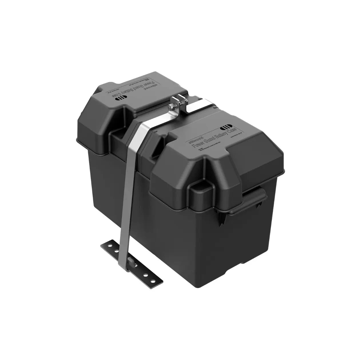 High Capacity Battery Holder and Harness by Sea-Doo, black plastic case with metal strap