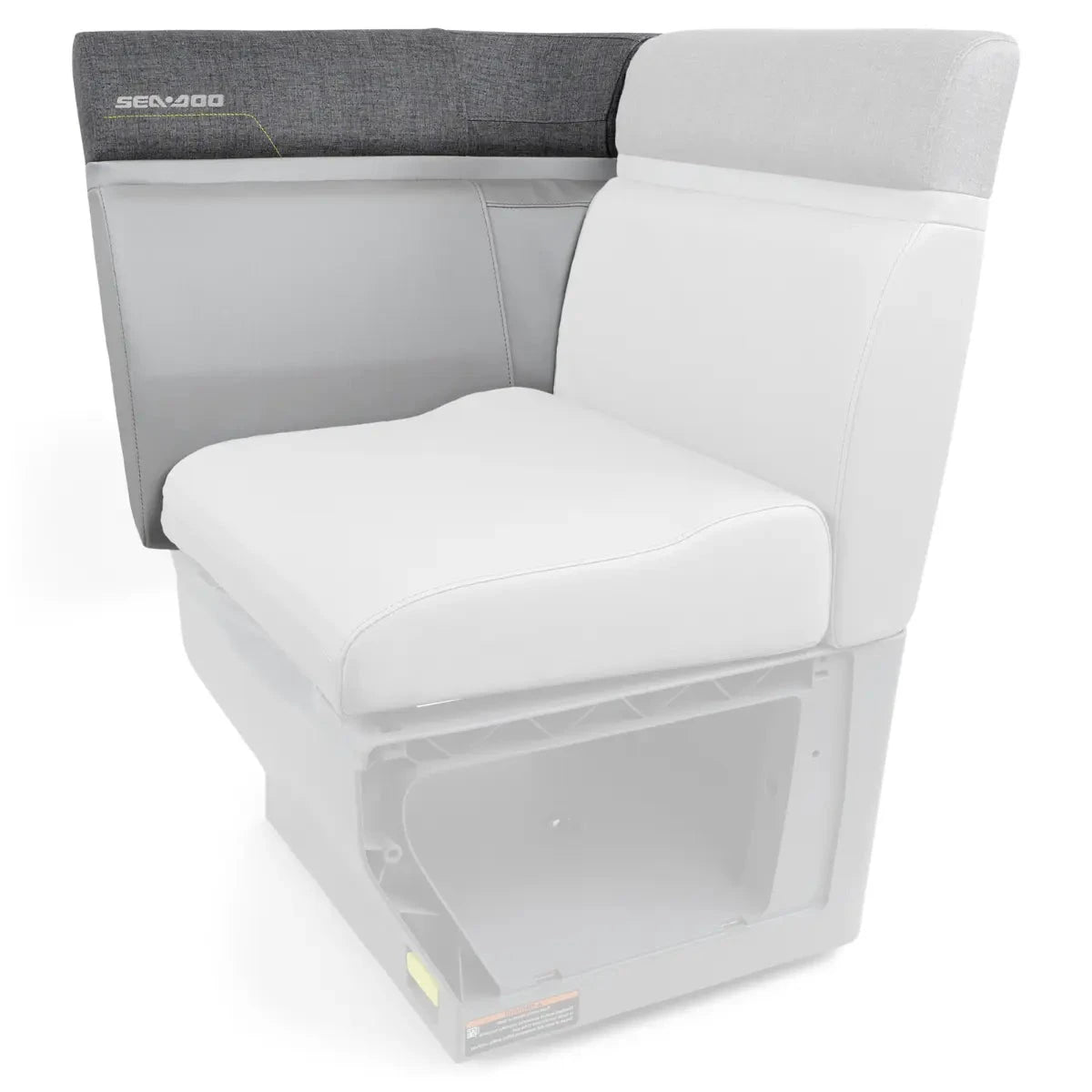 Sea-Doo Switch Seat Corner Backrest (Right Hand), white seat with grey backrest; Sea-Doo logo visible.