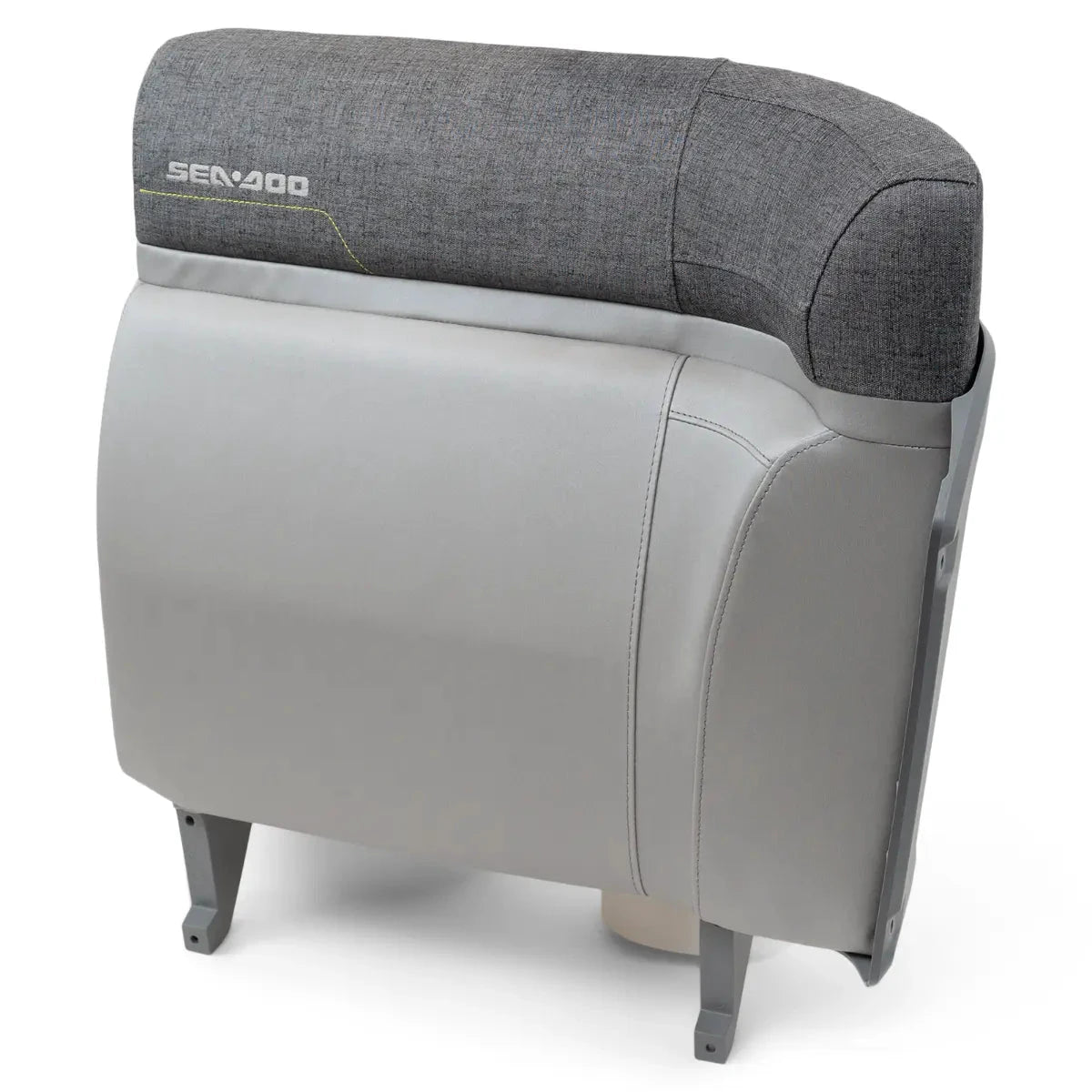 Sea-Doo Switch Seat Corner Backrest Right-Hand in gray fabric with light-gray base.