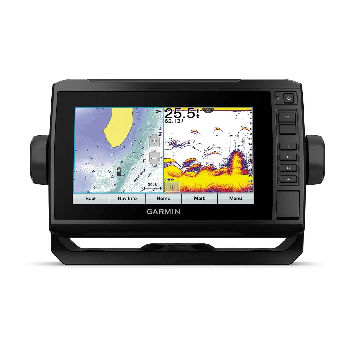 Garmin Echomap UHD 72SV marine GPS chartplotter for Sea-Doo Switch; black device with side keypad