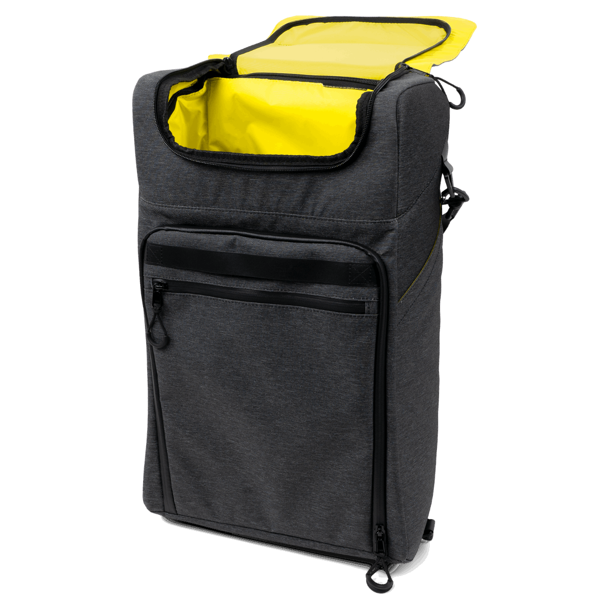 Sea-Doo Switch LinQ Lite Canvas Bag dark gray canvas with bright yellow interior, watercraft LinQ accessory.
