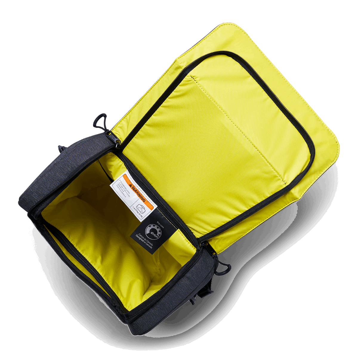 Sea-Doo LinQ Lite Canvas Bag, bright yellow interior with dark exterior.