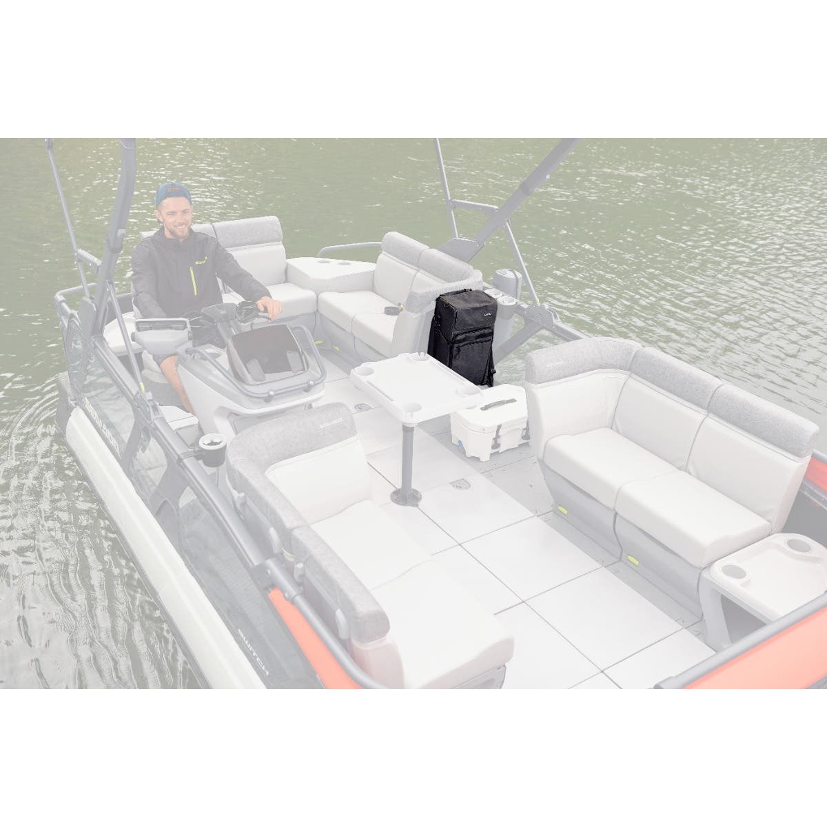 Sea-Doo LinQ Lite black canvas bag on a Switch watercraft interior