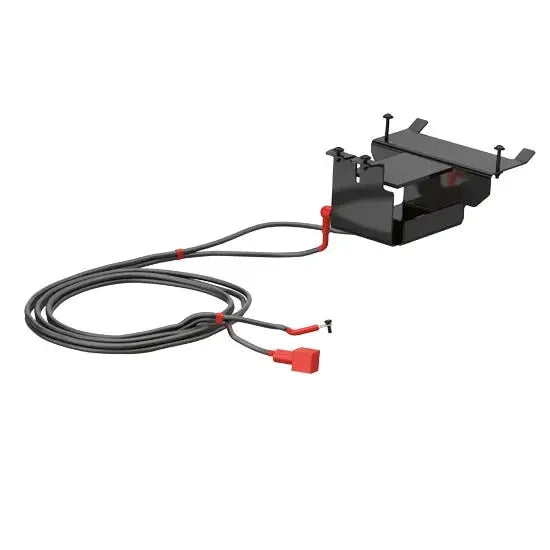 Sea-Doo PWC Secondary Battery Harness Kit with mounting bracket and long black wiring with red connectors