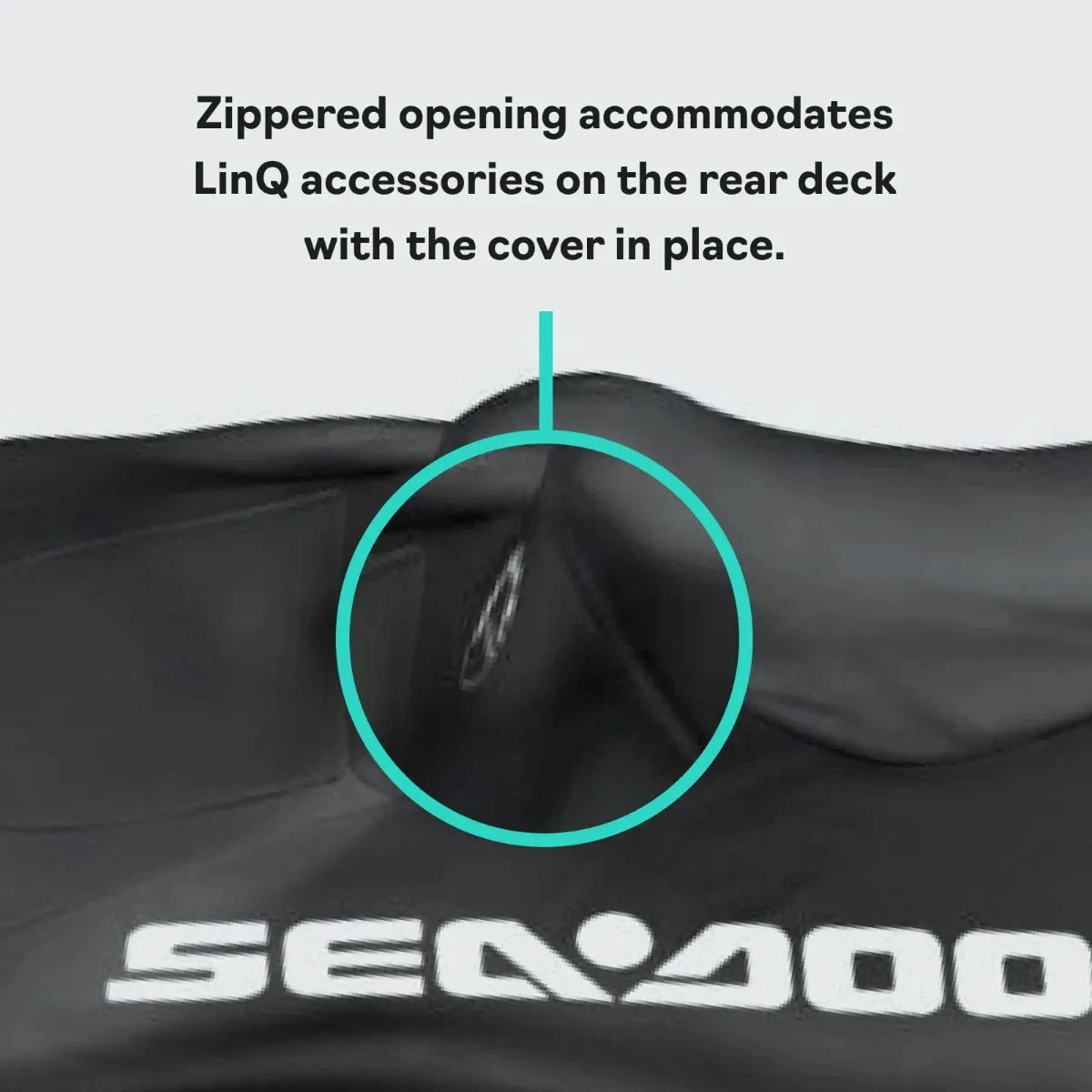 Sea-Doo PWC Cover for GTX/Wake Pro/RXT, BRP OEM, black fabric with zip opening