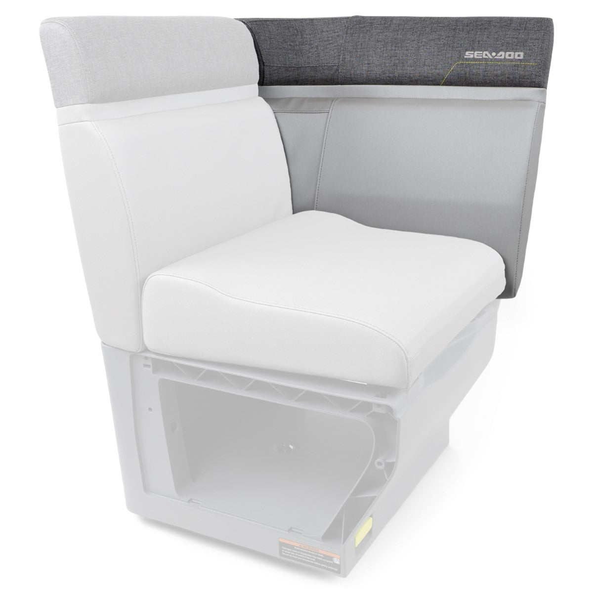 Sea-Doo Switch seat corner backrest left, white and gray upholstery, BRP watercraft accessory.