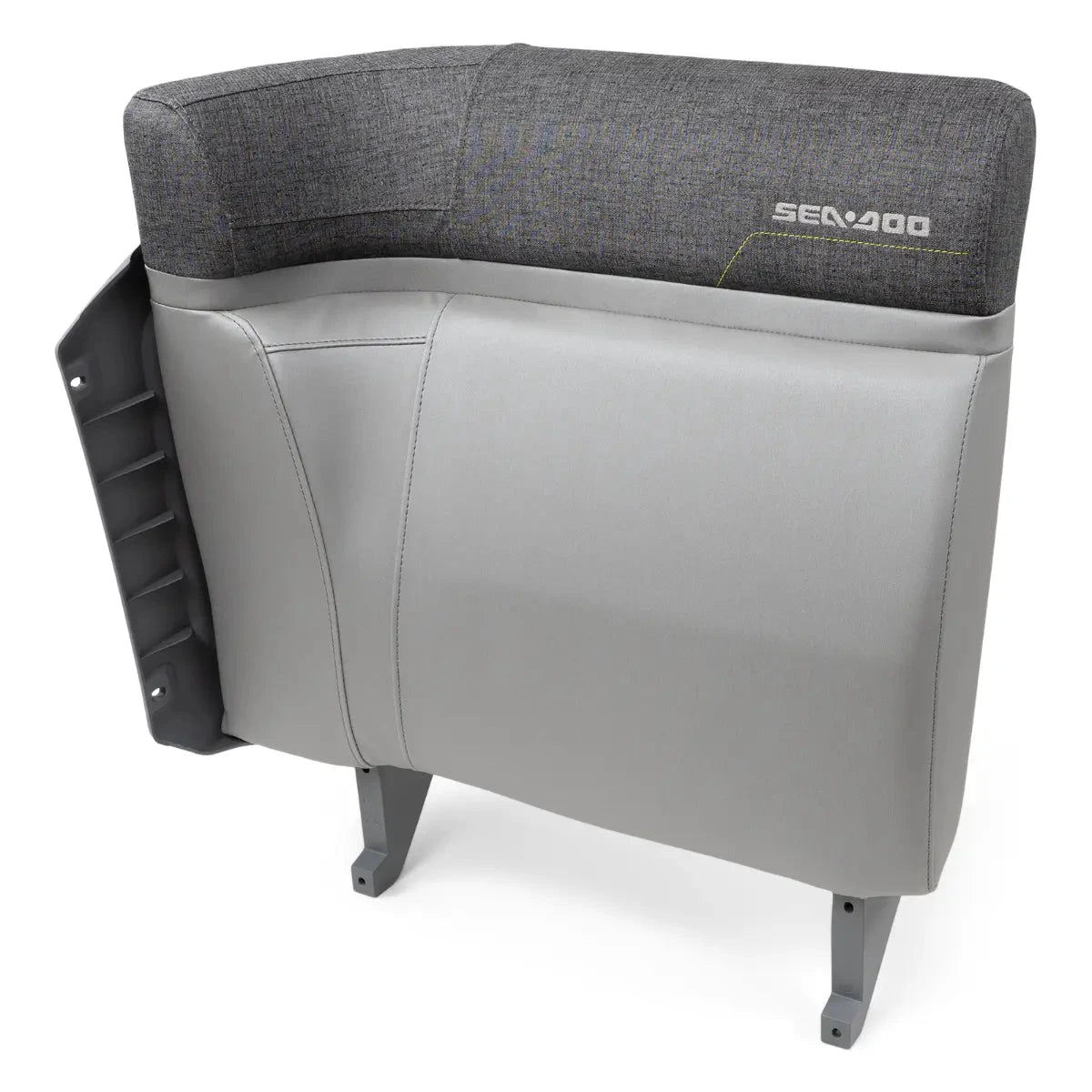 Sea-Doo Switch Seat Corner Backrest LH, two-tone gray upholstery with Sea-Doo branding