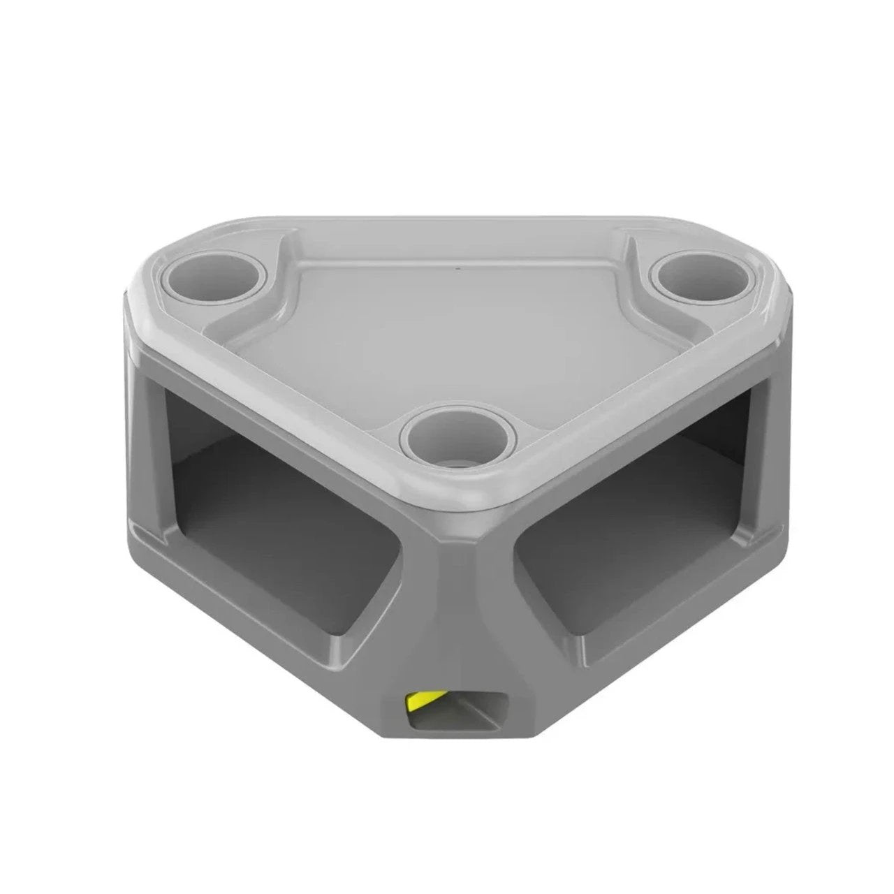 Sea-Doo Switch Corner Table, gray plastic watercraft accessory with cup holders and storage openings