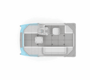 Sea-Doo Switch Compact Deck Mat Set; gray tile mats with blue trim for Sea-Doo Switch watercraft care