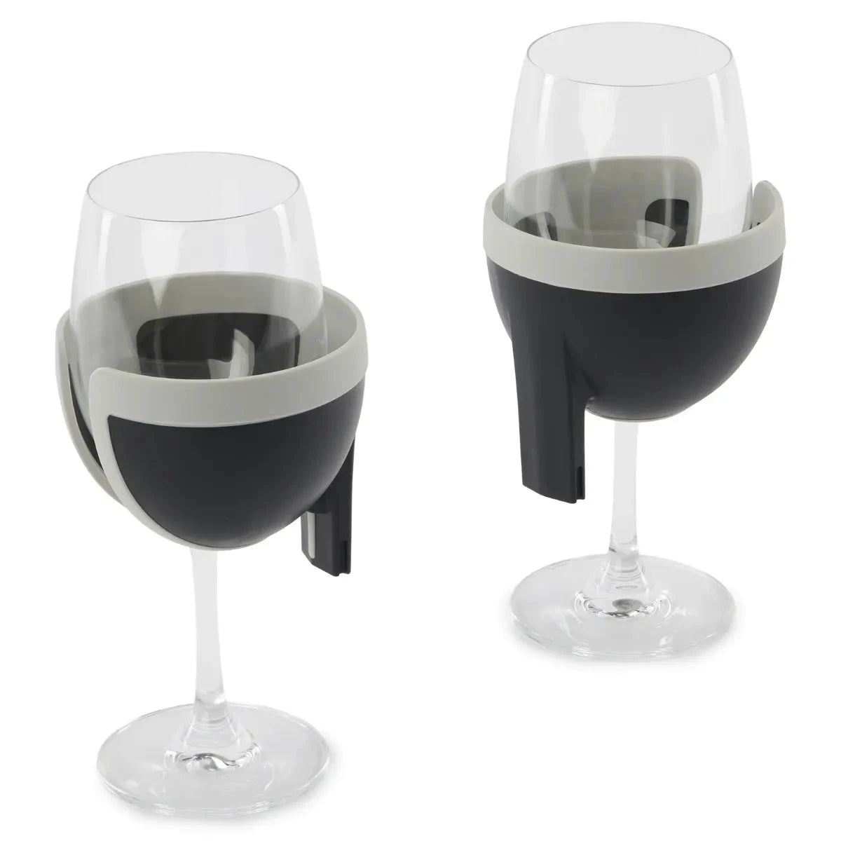 Sea-Doo Switch LinQ Lite stemware holder pair, black with gray mounting rings.
