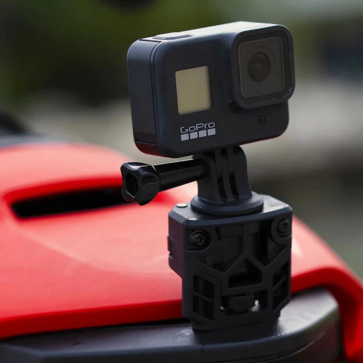 LinQ Lite action camera holder mounted on Sea-Doo watercraft with a GoPro camera