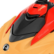 Sea-Doo Spark front storage bin kit on red watercraft; BRP OEM accessory.