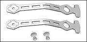 Sea-Doo Switch Cover Strap Service Kit: two silver metal straps with screws for watercraft switches.
