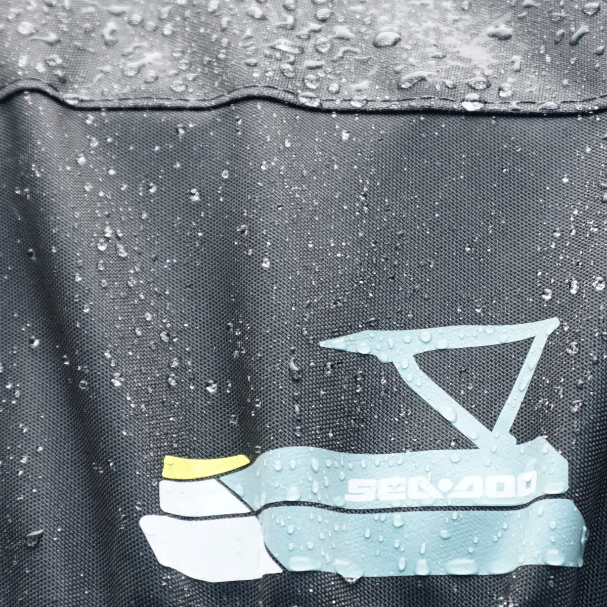 Sea-Doo BRP Switch Cover for Sport 18 mooring and trailering; black fabric with light-blue logo.