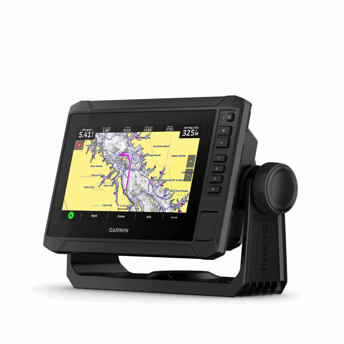 Garmin ECHOMAP UHD2 72sv marine chartplotter for Sea-Doo Switch; black display with keypad and mount