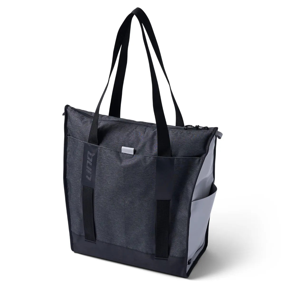 Sea-Doo LinQ 8.5 gal insulated tote bag, gray exterior with black handles and side pocket