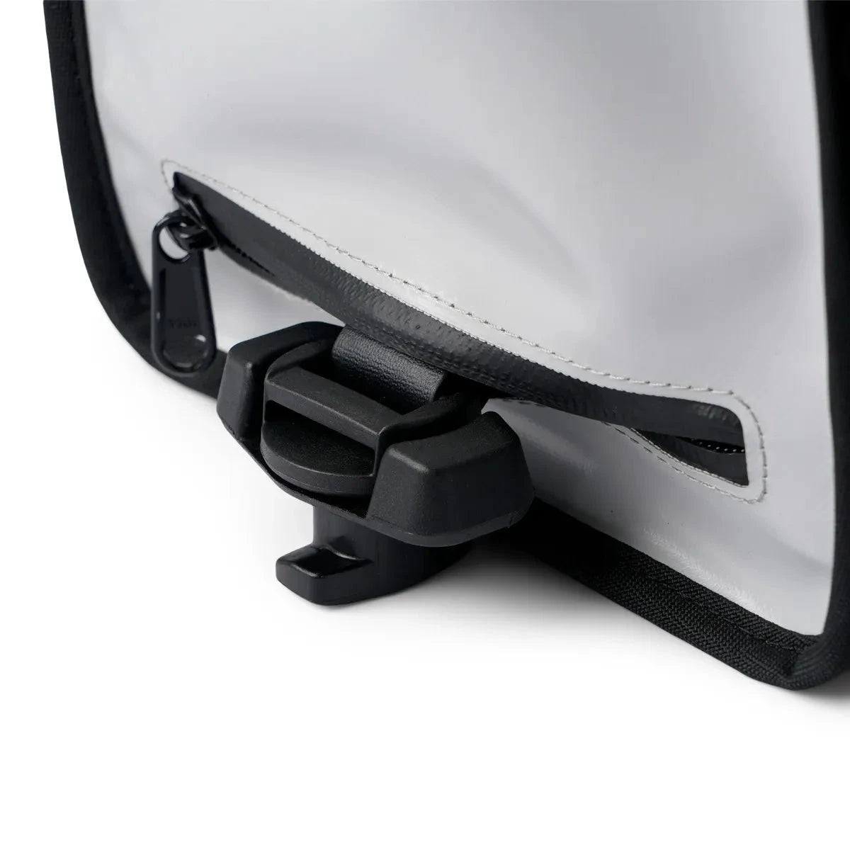 Sea-Doo LinQ 8.5 gal insulated tote bag, gray with black trim and mounting clamp