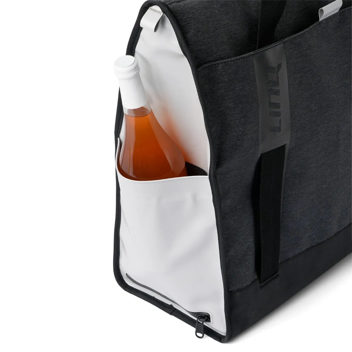 Sea-Doo LinQ insulated tote bag, 8.5 gal, black with white side pocket