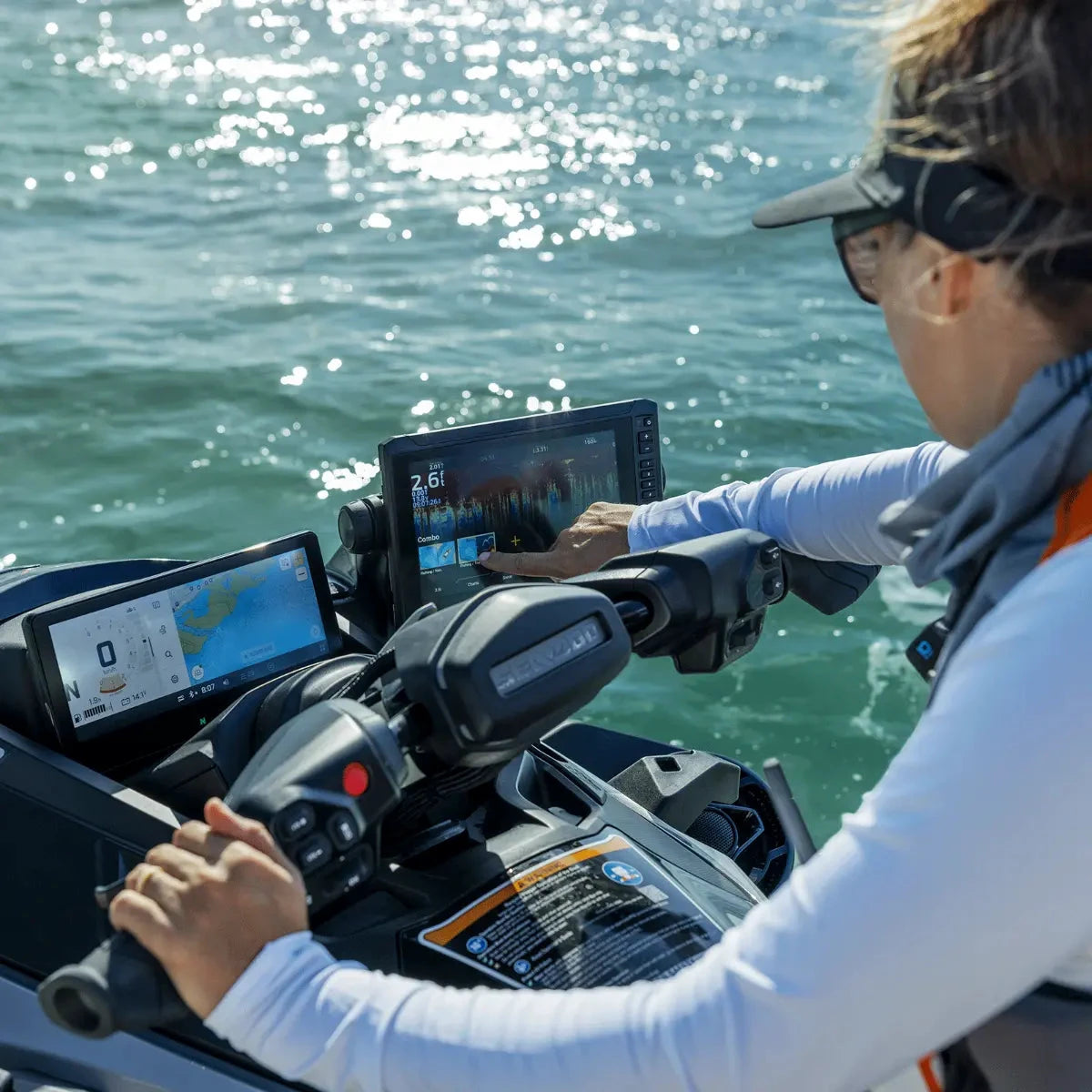 Garmin ECHOMAP UHD2 9-inch SV marine chartplotter on Sea-Doo personal watercraft