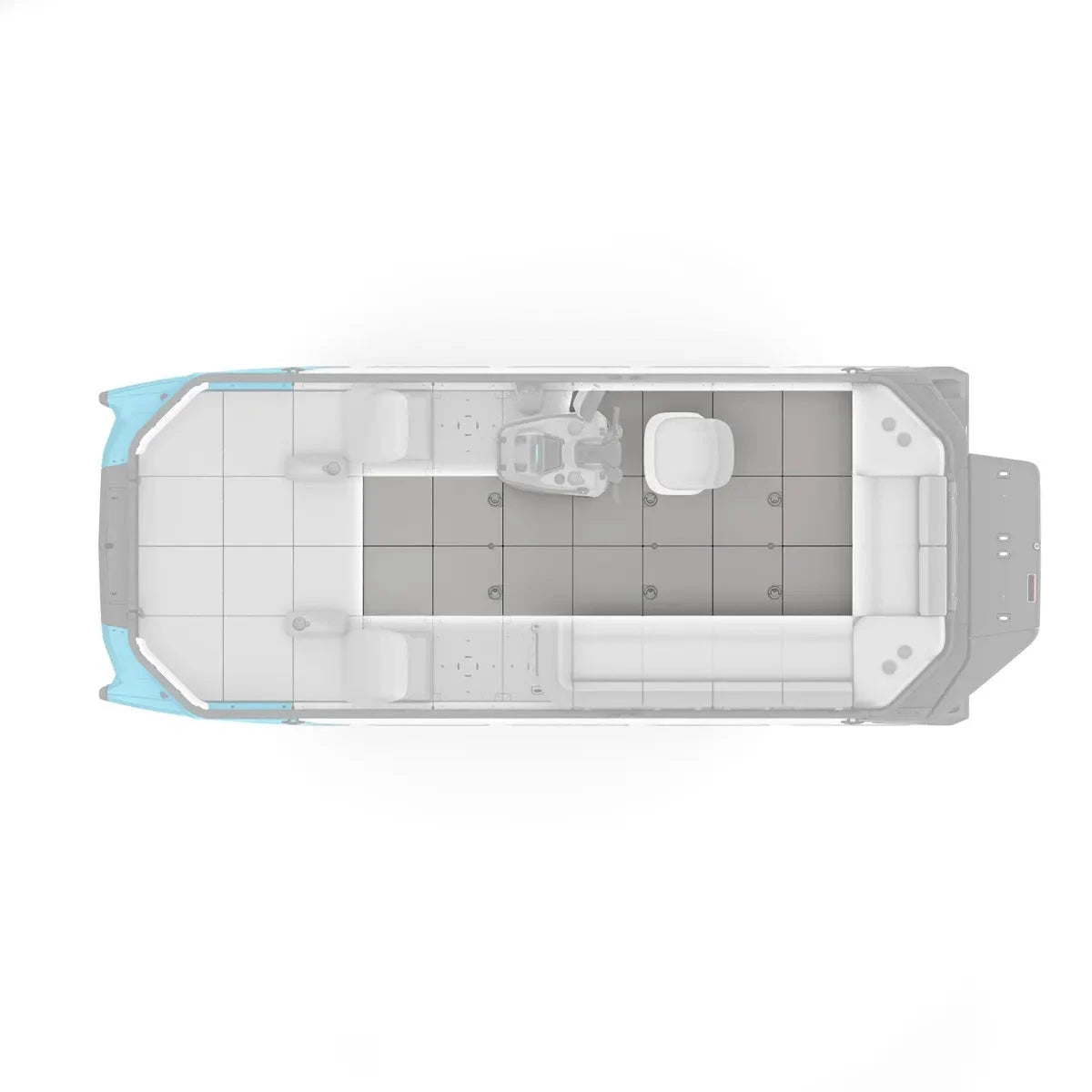 Sea-Doo Deck Mat Kit for Switch Sport 21' pontoon boat; gray interlocking deck mats.