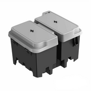 Sea-Doo Switch Double Group 27 Battery Conversion Kit, twin black battery boxes with gray lids