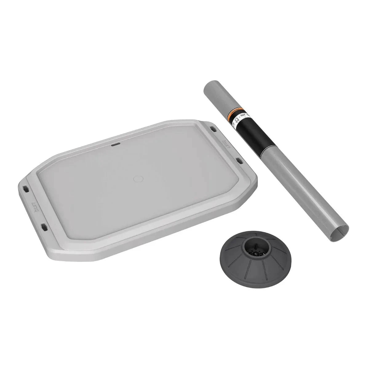 Sea-Doo Switch BBQ Table with LinQ Lite gray 3-piece mounting set: rectangular base, pole, round base