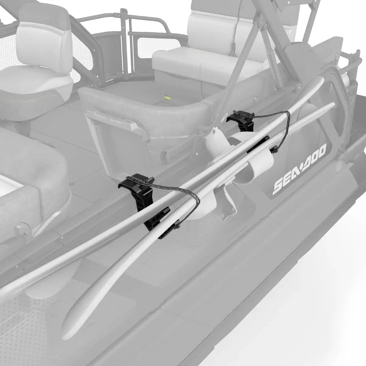 Sea-Doo Switch Pontoon LinQ Waterski Holder with two skis attached